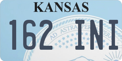 KS license plate 162INI
