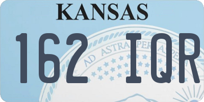 KS license plate 162IQR