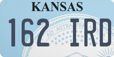 KS license plate 162IRD