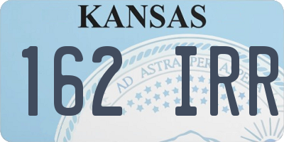 KS license plate 162IRR