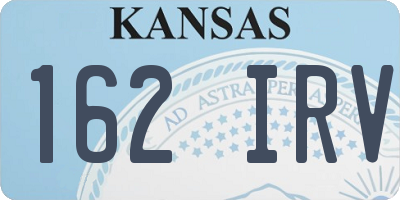KS license plate 162IRV