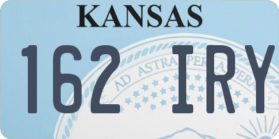 KS license plate 162IRY