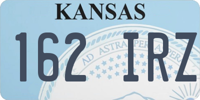 KS license plate 162IRZ