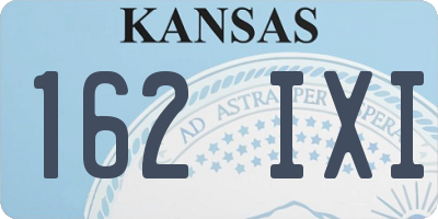 KS license plate 162IXI