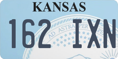 KS license plate 162IXN
