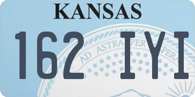 KS license plate 162IYI