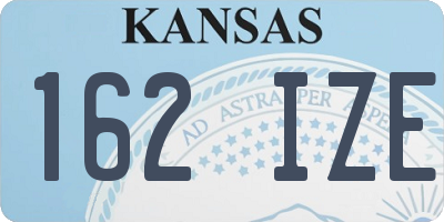 KS license plate 162IZE