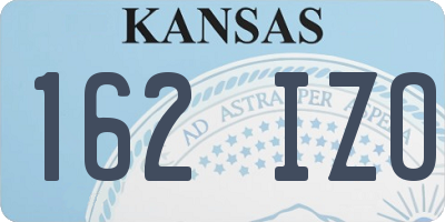 KS license plate 162IZO