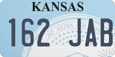 KS license plate 162JAB