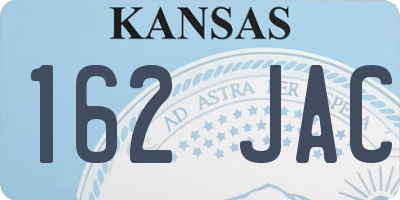 KS license plate 162JAC
