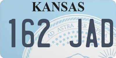 KS license plate 162JAD
