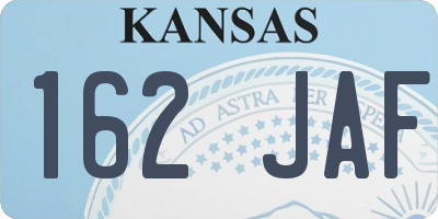 KS license plate 162JAF