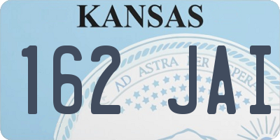 KS license plate 162JAI