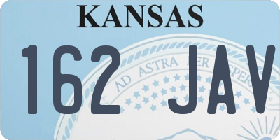 KS license plate 162JAV