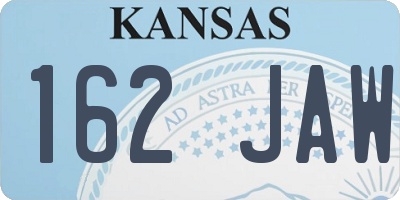 KS license plate 162JAW
