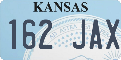 KS license plate 162JAX