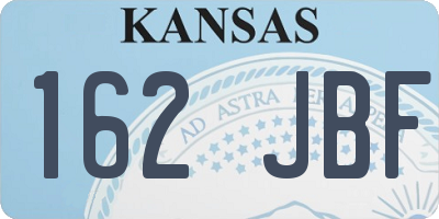 KS license plate 162JBF