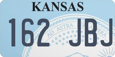 KS license plate 162JBJ