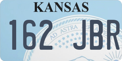 KS license plate 162JBR