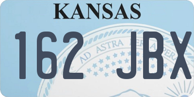 KS license plate 162JBX