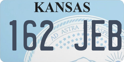 KS license plate 162JEB