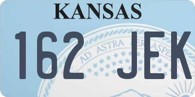 KS license plate 162JEK