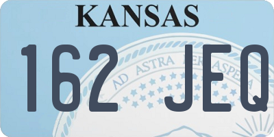 KS license plate 162JEQ