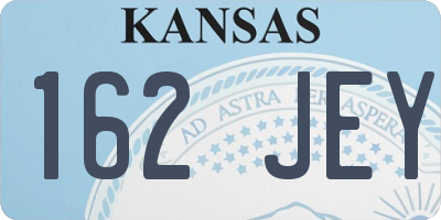 KS license plate 162JEY