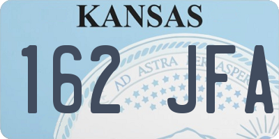 KS license plate 162JFA