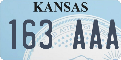 KS license plate 163AAA