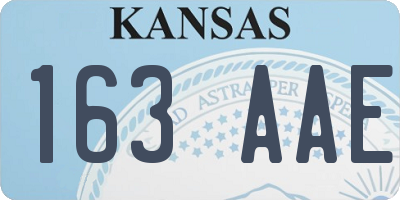 KS license plate 163AAE