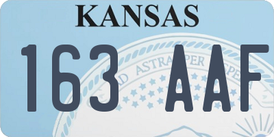 KS license plate 163AAF