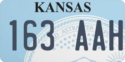 KS license plate 163AAH