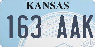 KS license plate 163AAK