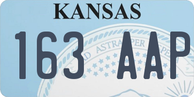 KS license plate 163AAP