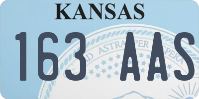 KS license plate 163AAS