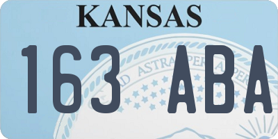KS license plate 163ABA