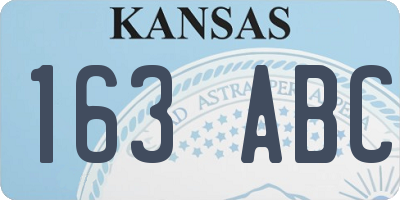 KS license plate 163ABC