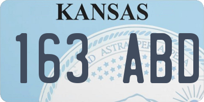 KS license plate 163ABD