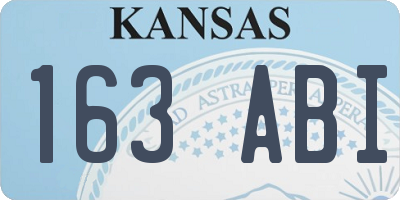 KS license plate 163ABI