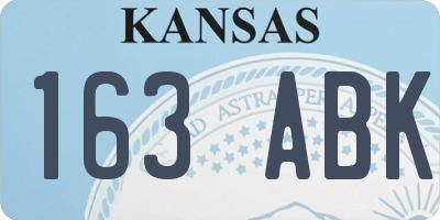 KS license plate 163ABK