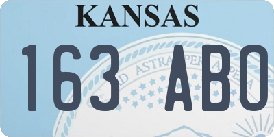 KS license plate 163ABO