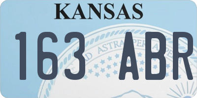 KS license plate 163ABR
