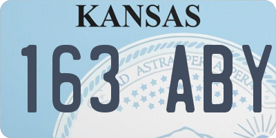 KS license plate 163ABY