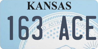KS license plate 163ACE