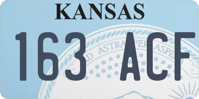 KS license plate 163ACF