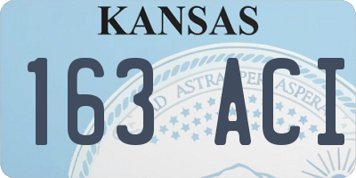 KS license plate 163ACI