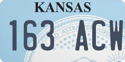 KS license plate 163ACW