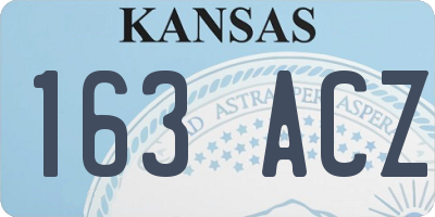 KS license plate 163ACZ