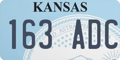 KS license plate 163ADC